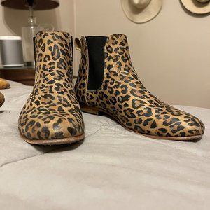 Dieppa Restrepo Troy Leopard-Print Suede Ankle Boots
